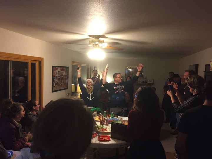 Post a photo of your fiance proposing!