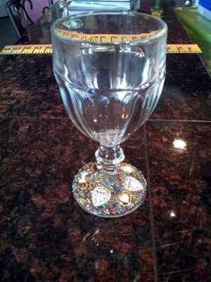DIY wine glass wedding favor- trial glass done!