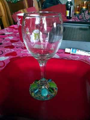 DIY wine glass wedding favor- trial glass done!