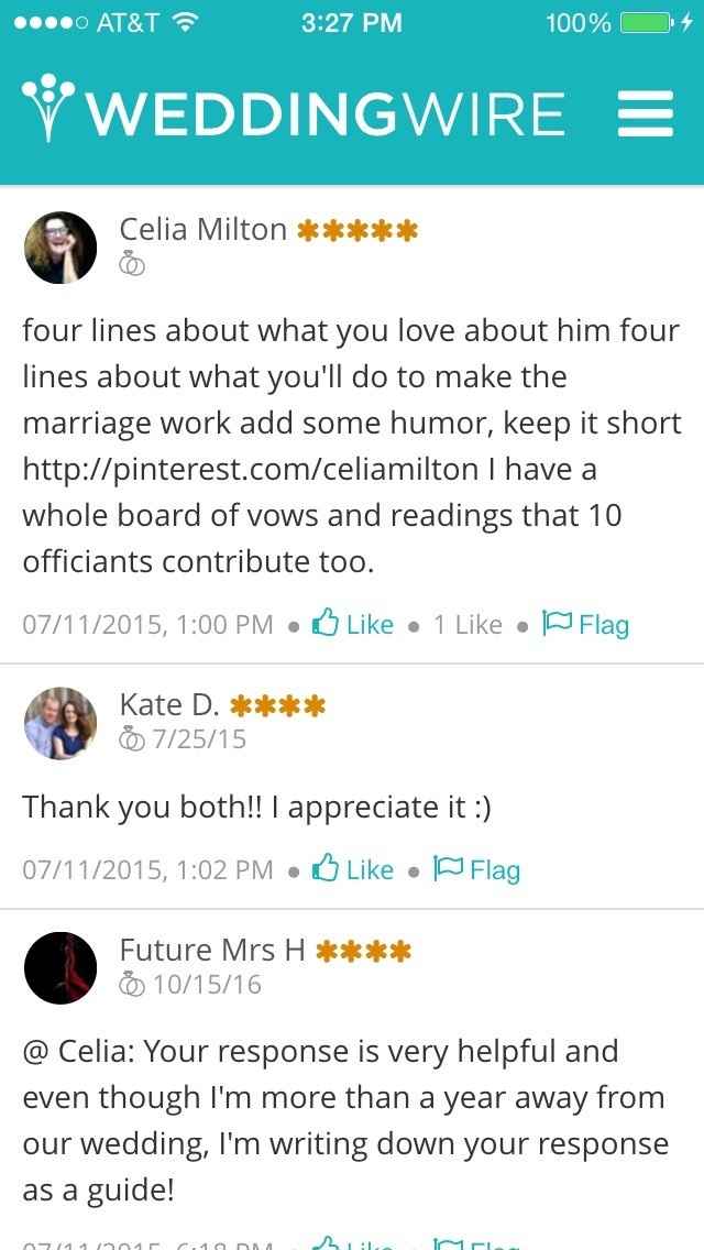 Formula for writing vows -- Celia?