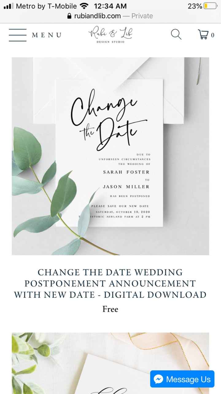 Free Change The Dates (covid-19 Brides & Grooms) - 1