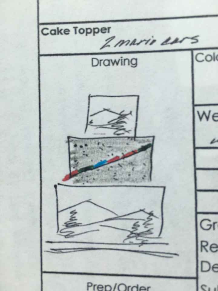 Mario Kart wedding cake