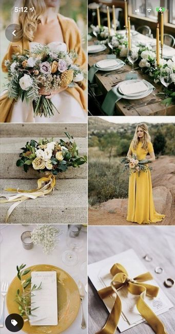 Color palettes that include yellows, golds and mustard - 3