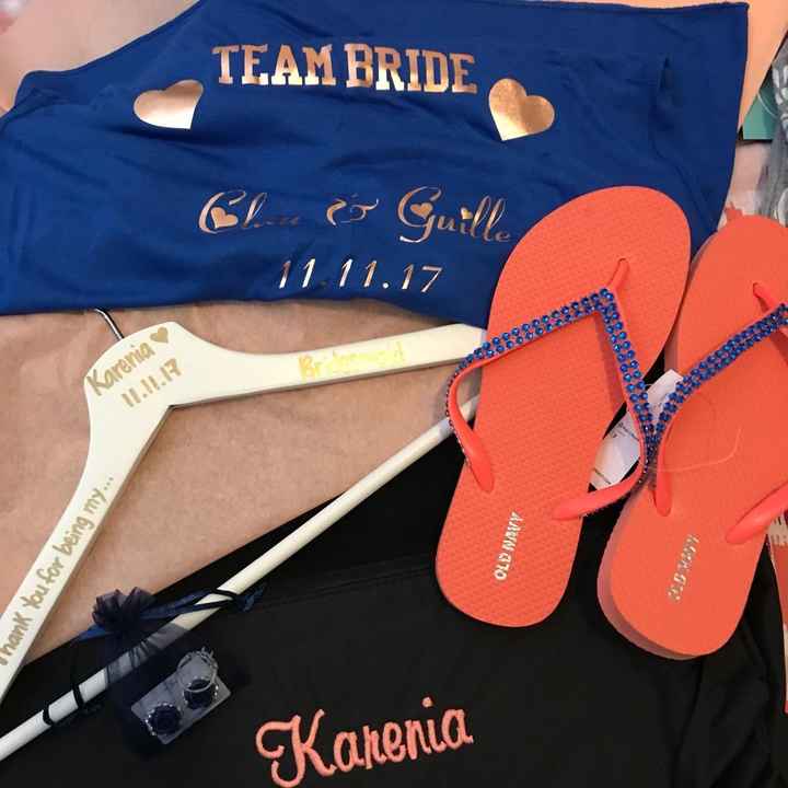 When to hand out presents to bridal party?