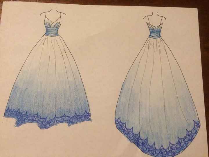 Dyeing or painting a wedding dress