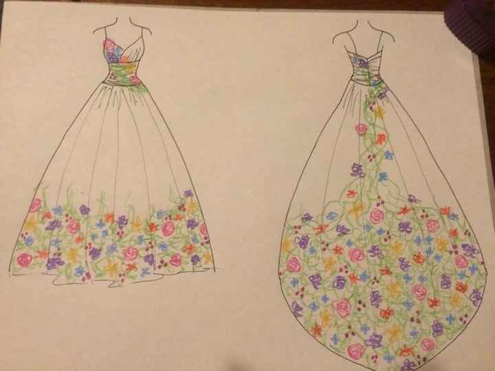 Dyeing or painting a wedding dress