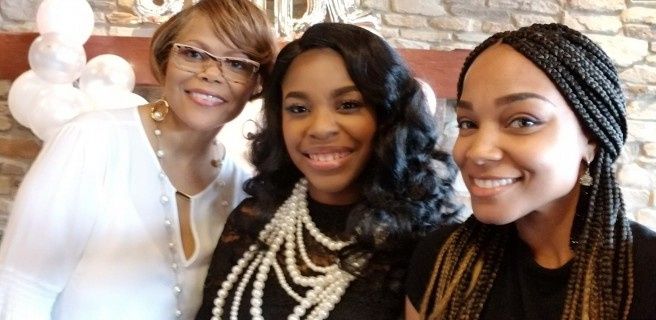 Bridesmaid and my Fiance's Aunt who hooked us up :) 