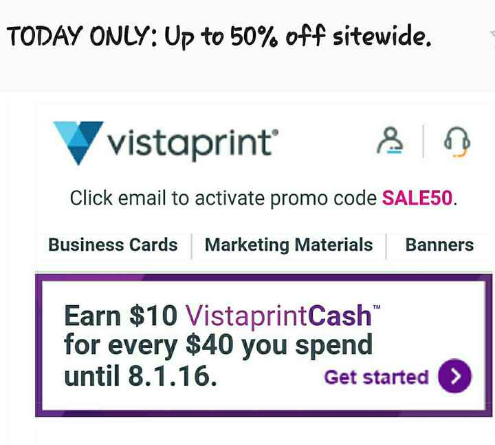 PSA: Vistaprint 50% off!