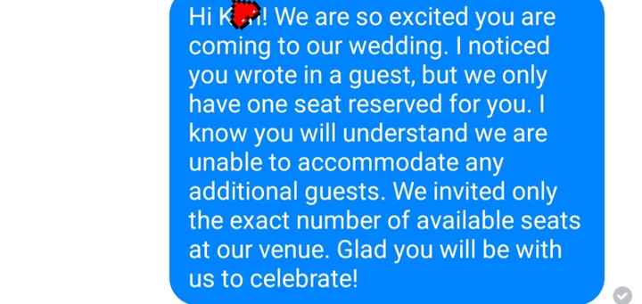 rsvp  -- Guest we invited responded "yes" and wrote in "and guest" - 1