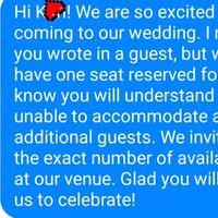 rsvp  -- Guest we invited responded "yes" and wrote in "and guest" - 1