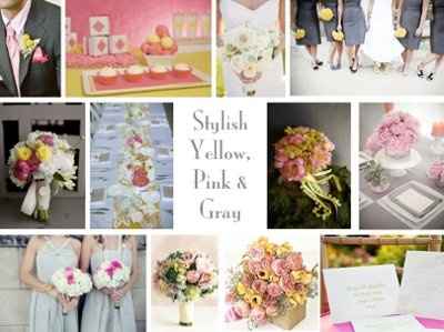 Yellow, pink and charcoal grey?