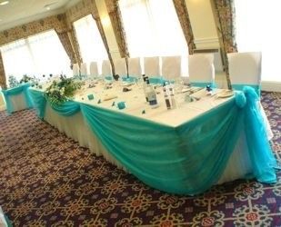 Silver and turqouise wedding decorations