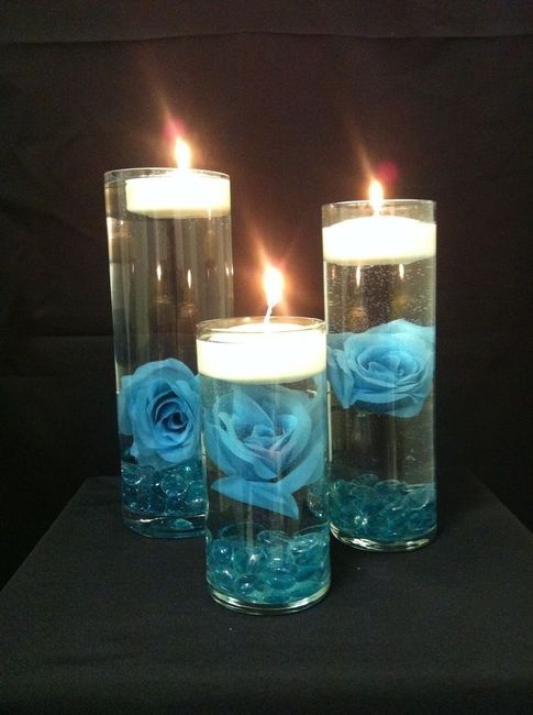 Silver and turqouise wedding decorations