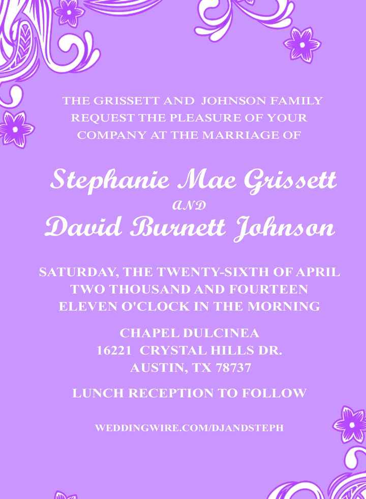 Feedback on Invites and RSVP cards