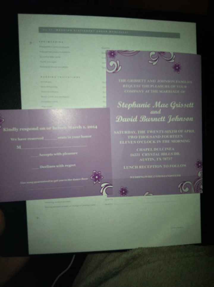 Invitations just arrived in the mail!!