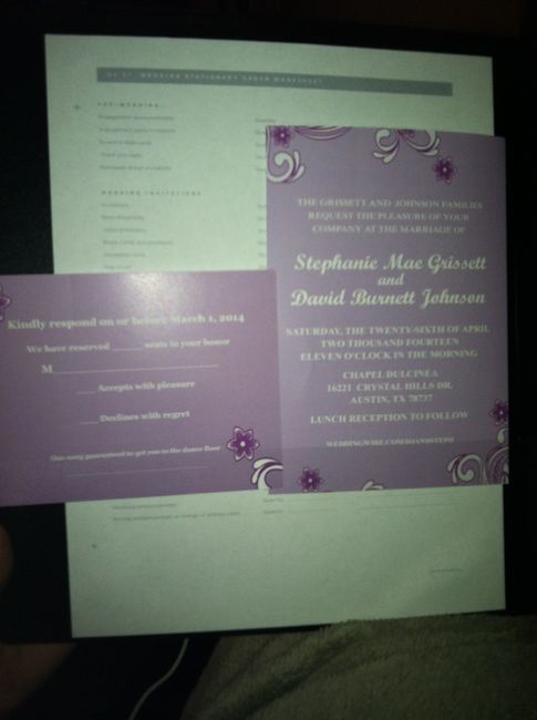 Invitations just arrived in the mail!!