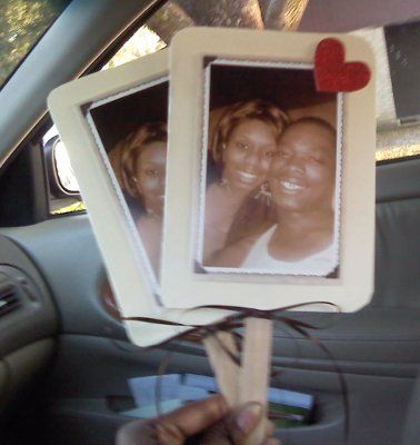 DIY fans for outdoor wedding - pics