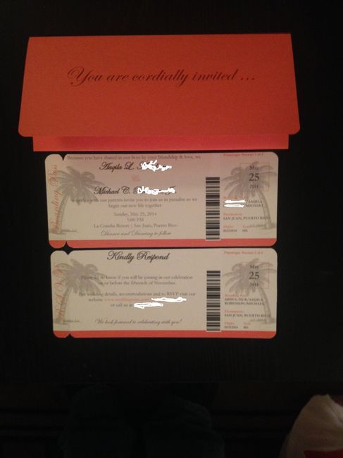 My Boarding Pass Invitations! **Pics**