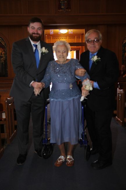 Gram (101 year old flower girl) and her two escorts