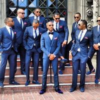 Help! Blush Wedding Dress, Navy Groomsman Tux's-What color would compliment Bridesmaid Dresses??