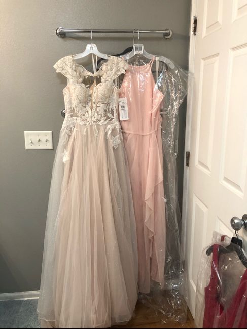 Blush wedding dress - color to pick for bridesmaid dresses? - 1