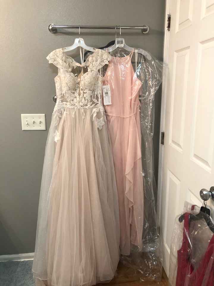 Blush wedding dress - color to pick for bridesmaid dresses? - 1