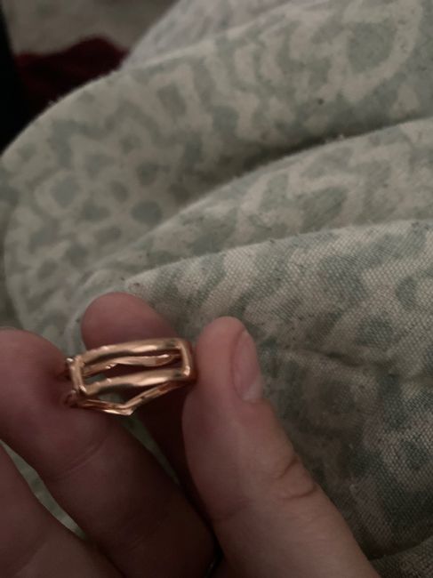 Need help finding a wedding band for side stone engagement ring - 1