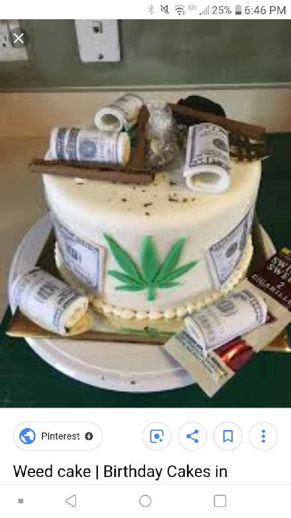 This is the surprise grooms cake for my fiance. If you don't like pot this isn't for you. - 1