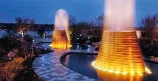 Fountains walking from the Ferry dock to ceremony 