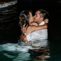 Jumped in the pool at the end of the night, this was before our entire wedding party and a few guest