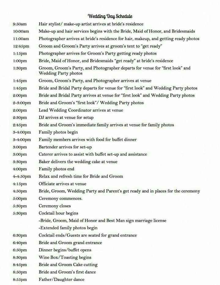 Day of wedding timeline?! - 1