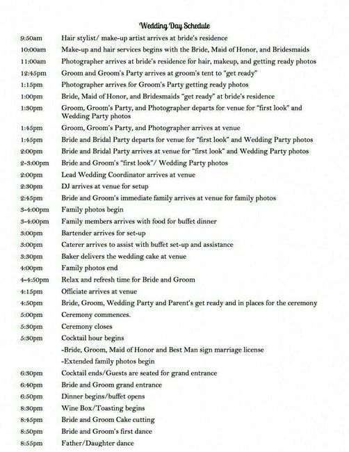 Day of wedding timeline?! - 1