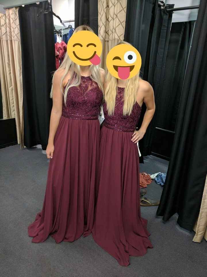 Bridesmaid dresses.