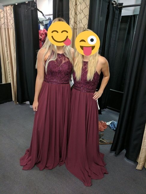 Bridesmaid dresses.