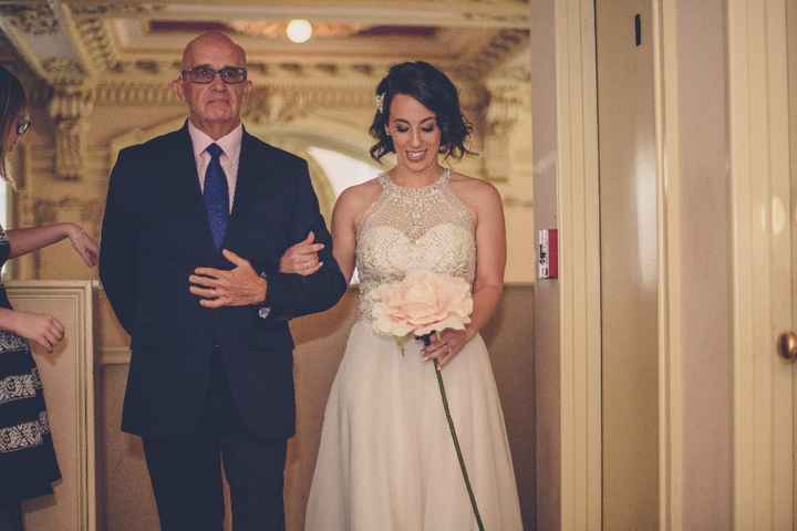 My dad and I before walking down the aisle