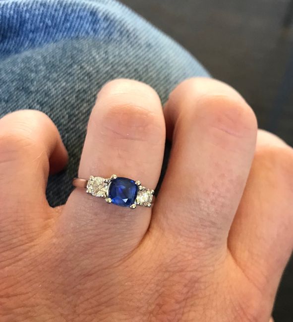 Does anyone have colored engagement/wedding ring - 1