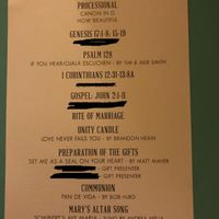 What goes on a program for a Catholic non-mass ceremony?