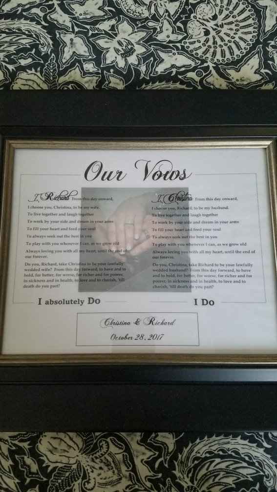  Framed our vows. - 1