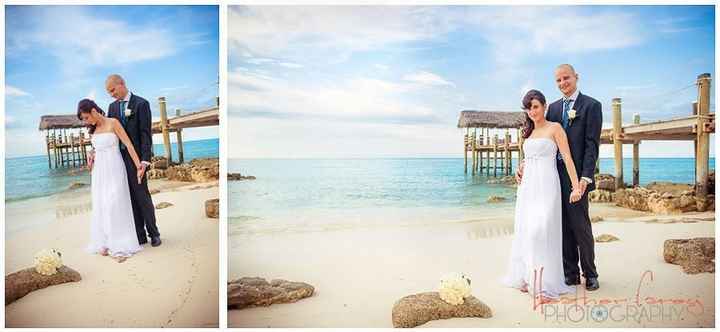 Brides with a beach wedding-
