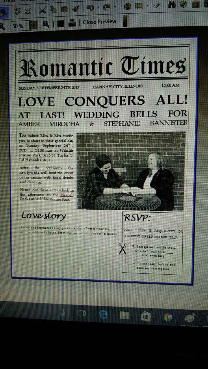 DIY wedding invitations