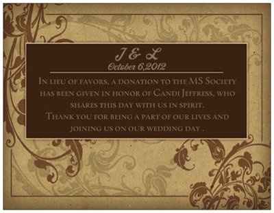 My Vistaprint Favor card..What do you all think :)