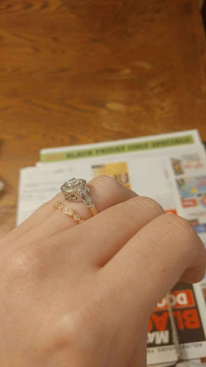 CZ wedding band with a diamond engagement ring?