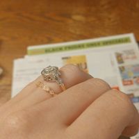 CZ wedding band with a diamond engagement ring?