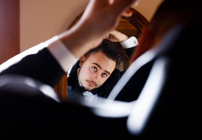 Husband getting ready