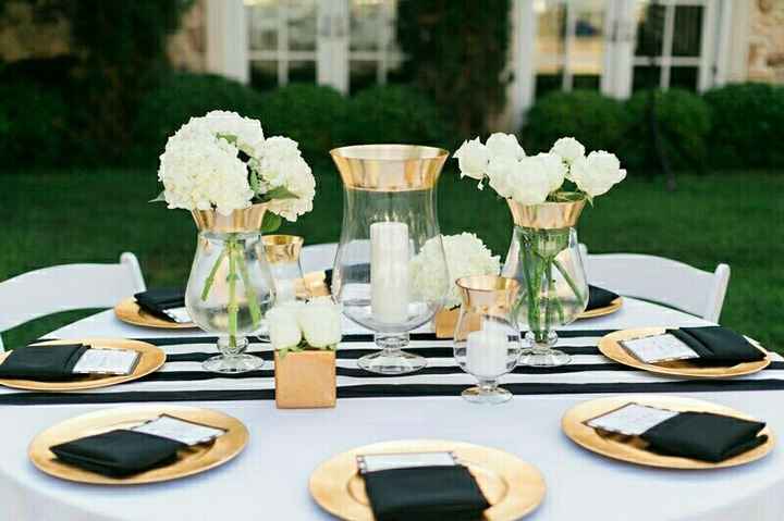 Black and white striped tablecloth