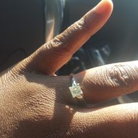 Show me your solitaire engagement rings with plain metal wedding bands.