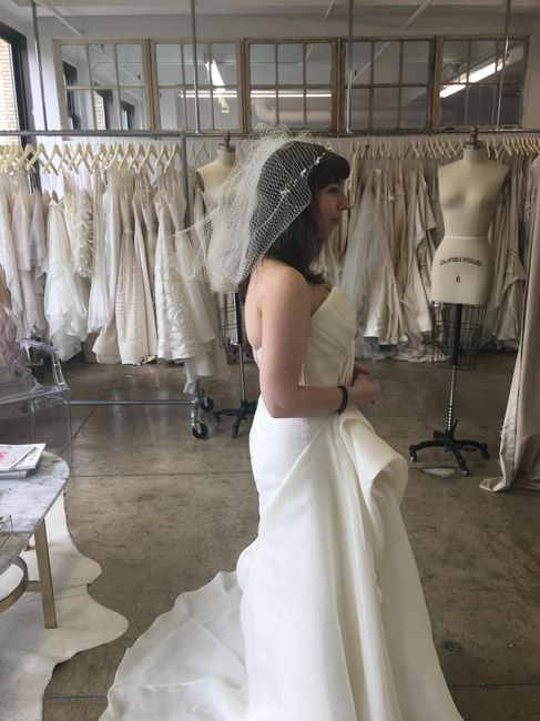 Today was my final dress fitting, including my custom veil & headpiece (photos inside)