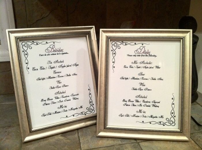 Drink Menu & Reserved Frames completed!!! *PICS*