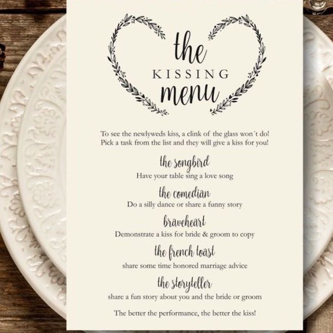 Kissing at the reception