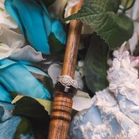 The rings, on a custom carved wand!